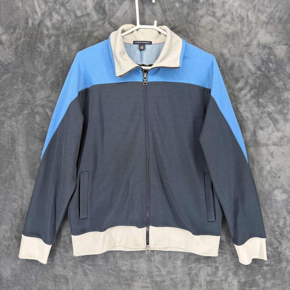 Banana Republic Mens Full Zip Colorblock Track Jacket Blue Navy 361654-00-1 L